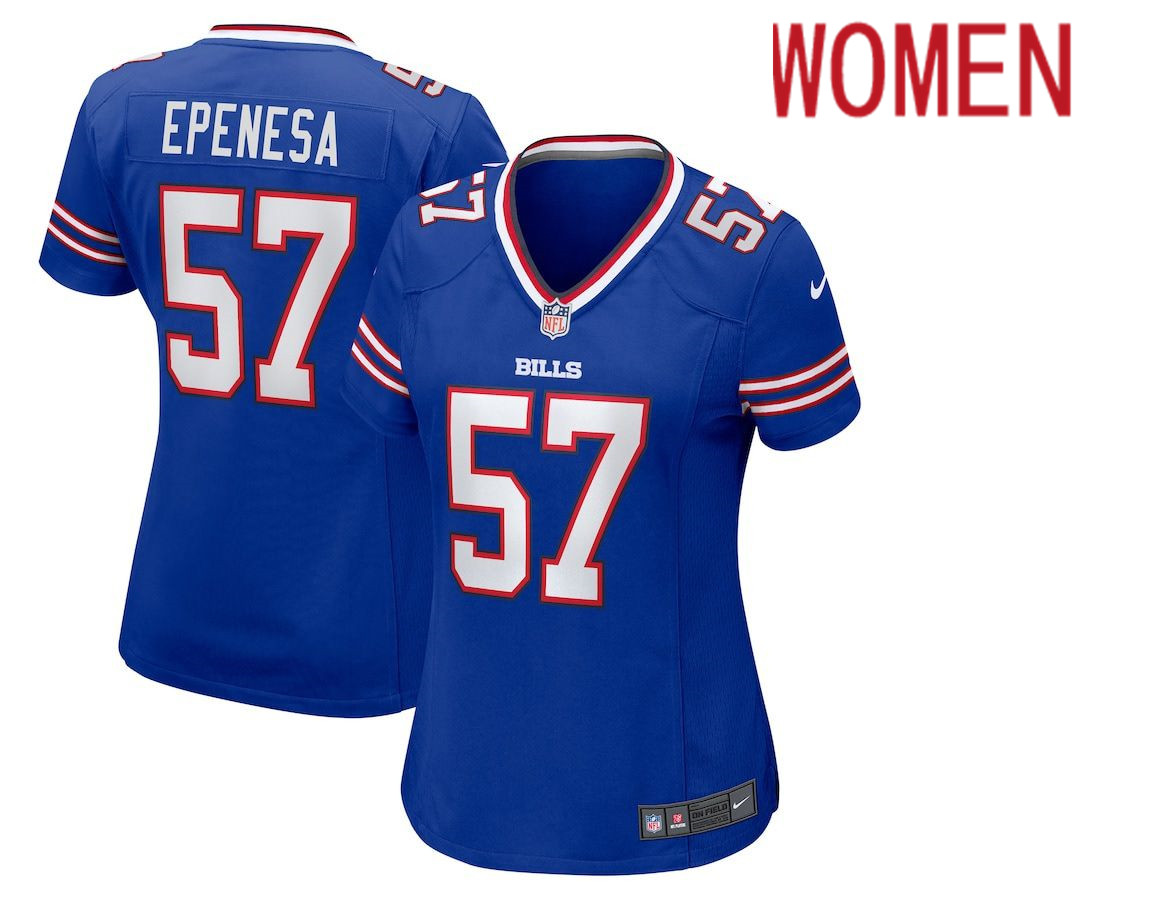 Women Buffalo Bills #57 A.J. Epenesa Nike Royal Game NFL Jersey->customized nfl jersey->Custom Jersey